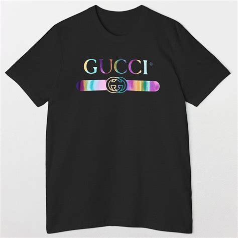 gucci rainbow logo t shirt|Gucci polo shirt cheap.